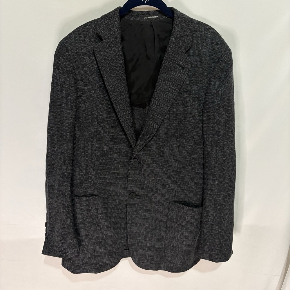 Emporio Armani G Line Deco Mens Blazer Size 50 Grey Wool Tweed Jacket